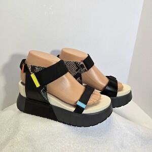 Exé Olivia-921 Womens Size 7 Eur 38 Snakeskin Print Platform Wedge Sandals